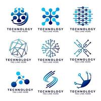 colección de logotipos de tecnología vector