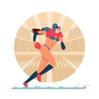 atleta de fútbol americano femenino vector