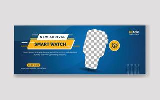 Smart Watch Social Media Cover Banner Design vector