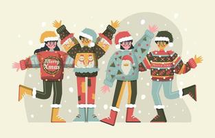 Christmas Ugly Sweater Character Template Set vector