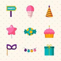 various simple and cute party icons vector