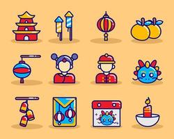 Gong Xi Fa Cai Icon Collections vector