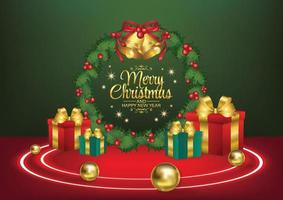 christmas mistletoe product display vector