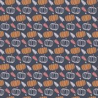 Pumpkin seamless pattern modern for autumn.Vector black silhouette. vector