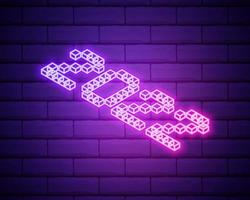 2022 neon signboard. Happy New Year. Realistic pink neon numbers on dark brick wall. Vector 2022 in neon linear style.