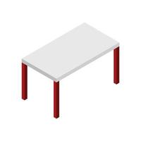 Isometric table on white background vector