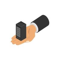 Server in isometric hand vector