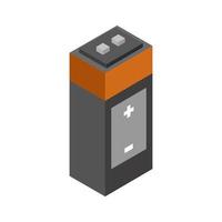 Isometric battery on white background vector