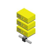 Isometric server on a white background vector