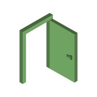 Isometric door on a white background vector