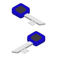 Isometric key on a white background vector