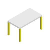 Isometric table on white background vector