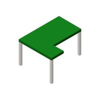 Isometric table on white background vector