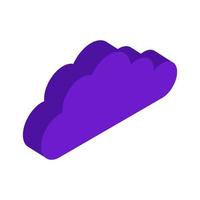 Isometric cloud on white background vector