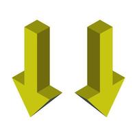 Isometric arrow on white background vector