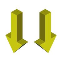 Isometric arrow on white background vector