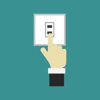 Hand click light switch vector