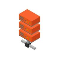 Isometric server on a white background vector