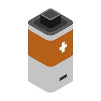 Isometric battery on white background vector