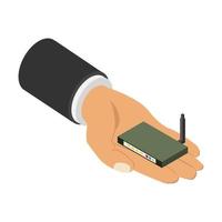 Router in isometric hand vector