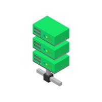 Isometric server on a white background vector
