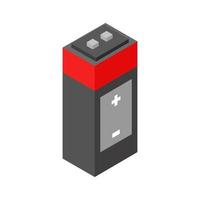 Isometric battery on white background vector