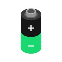 Isometric battery on white background vector