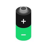 Isometric battery on white background vector