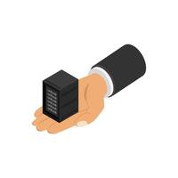 Server in isometric hand vector