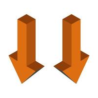 Isometric arrow on white background vector