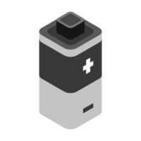 Isometric battery on white background vector