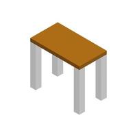 Isometric table on white background vector