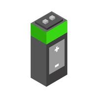 Isometric battery on white background vector