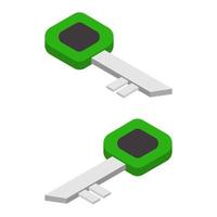 Isometric key on a white background vector