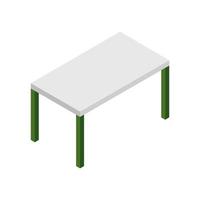 Isometric table on white background vector