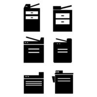 Set of photocopiers on a white background vector