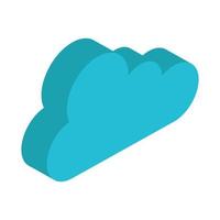 Isometric cloud on white background vector