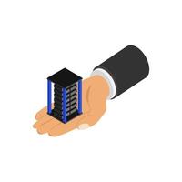 Server in isometric hand vector