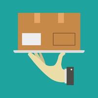 Hand holds box vector