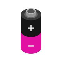 Isometric battery on white background vector
