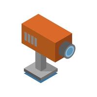 Isometric surveillance camera on a white background vector