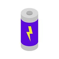 Isometric battery on white background vector