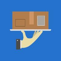 Hand holds box vector