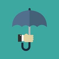 Hand holds umbrella vector