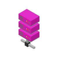 Isometric server on a white background vector