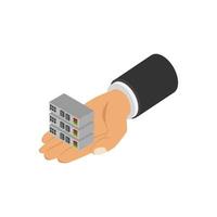 Server in isometric hand vector