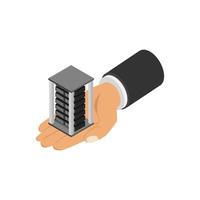 Server in isometric hand vector