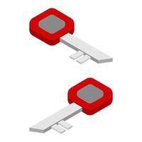 Isometric key on a white background vector