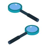 Isometric magnifying glass on a white background vector