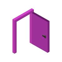 Isometric door on a white background vector